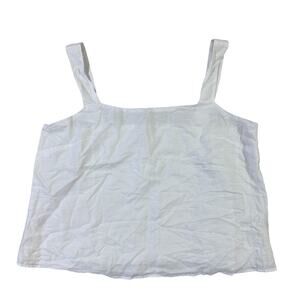 NWT J. Crew Linen Blend Square Neck Tank Size 2X